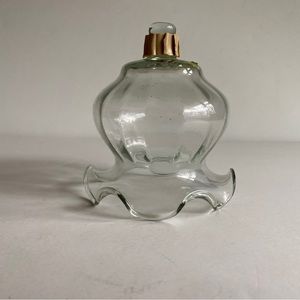 HOME INTERIOR CLEAR GLASS FLUTED RUFFLED PEG VOTIVE CUP CANDLE HOLDER, ONE ONLY